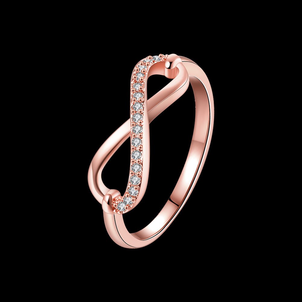 Yellow Chimes Infinite Love 18K Rose Gold Plated Crystal Ring for Women & Girls