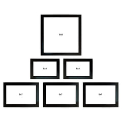 Kuber Industries Collage Photo Frame For Living Room, Wall Set of 6 (Black) Size: 8x8-1 Pc., 4x6-2 Pc., 5x7-3 Pc.