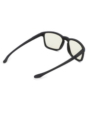 Intellilens | Zero Power Gaming Glasses | Blue Cut Computer Glasses | Anti Glare, Lightweight & Blocks Harmful Rays | UV Protection Specs | For Men & Women | Black | Square | Medium