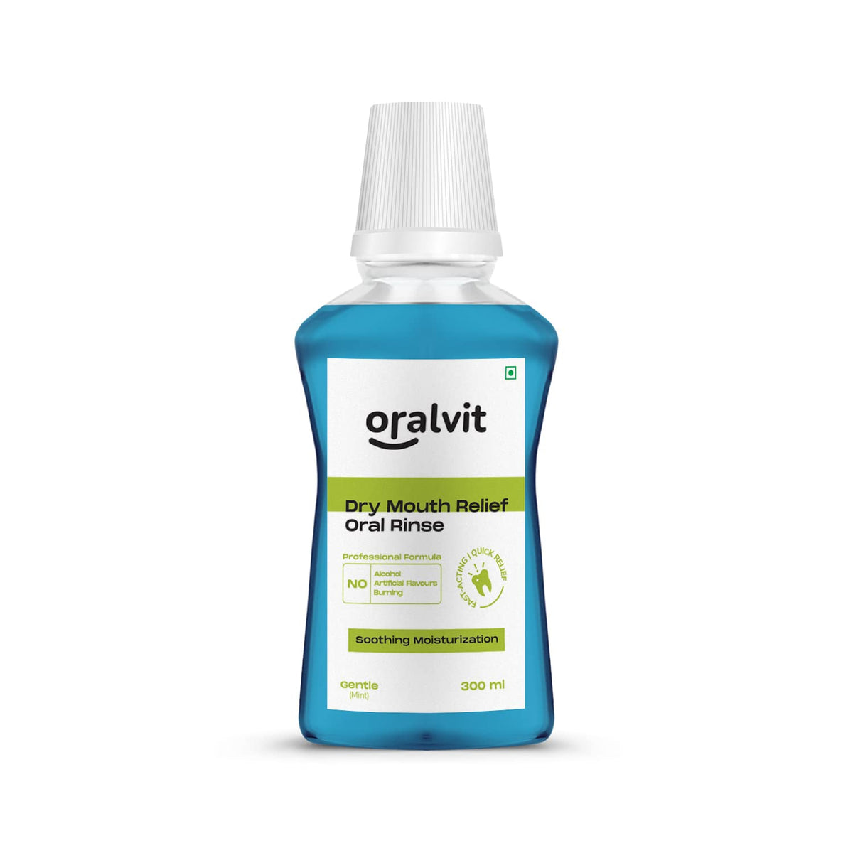 Oralvit Oral Rinse Dry Mouthwash | Prevents Bad Breath | Alcohol-Free, No Burning Sensation, No Artificial Flavour 300ml - Mint Flavour
