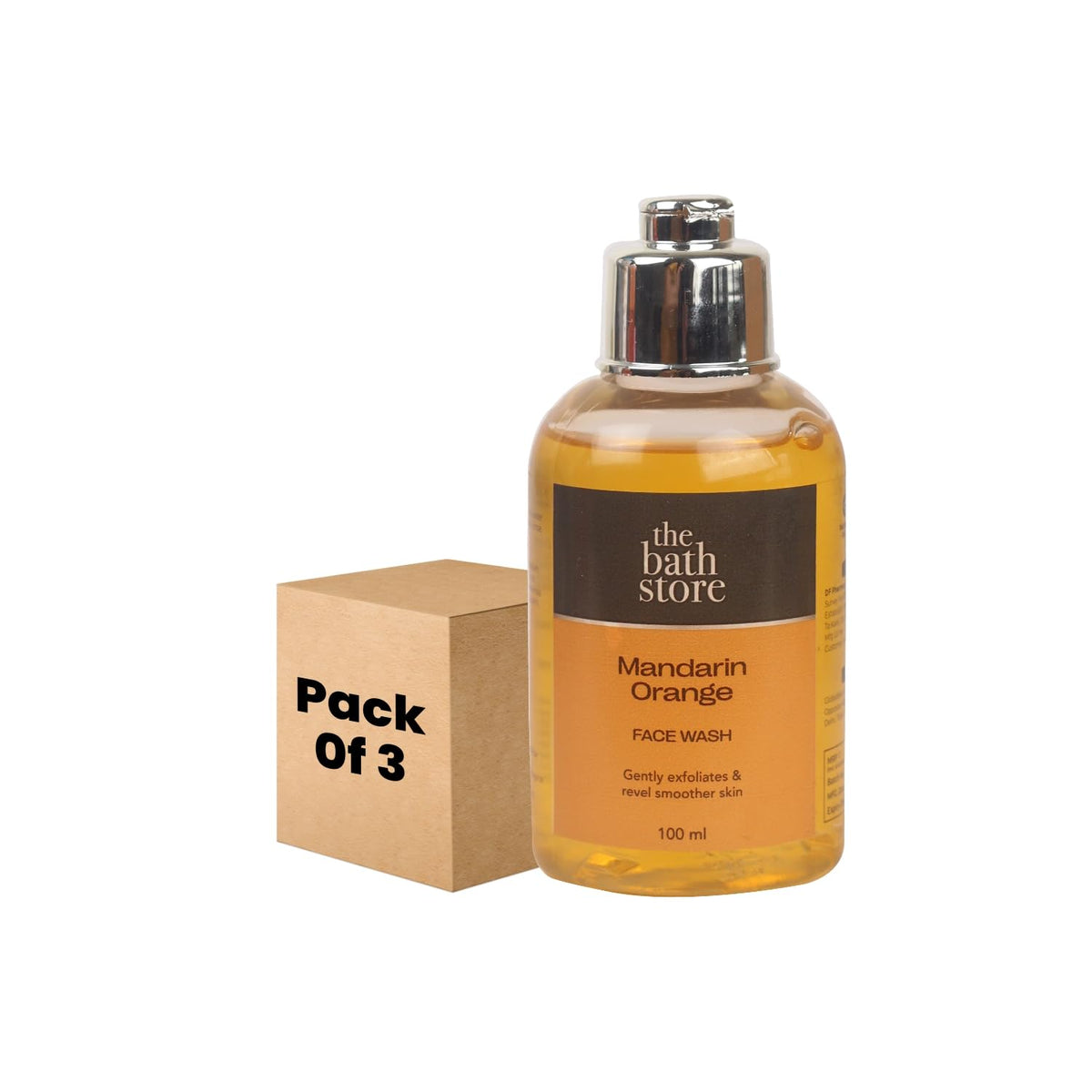 The Bath Store Mandarin Orange Face Wash - Gentle Exfoliation | Deep Cleansing - 100ml (Pack of 3)