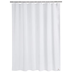 Kuber Industries Heavy Duty PVC Shower Curtain Liner with Hooks|Waterproof PVC & 8 Hooks|Size 203 x 178 CM (White)