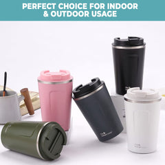 The Better Home Insulated Coffee Mug (380ml) | Double Wall Insulated Stainless Steel Coffee Mug | Hot and Cold Coffee Tumbler | Durable Coffee Mug with Lid for Home & Office | Blue