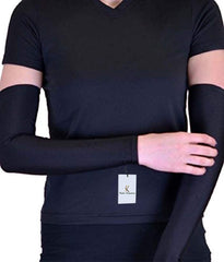 Kuber Industries Cotton 2 Piece Fingerless Arm Sleeves - Black (KU06002)
