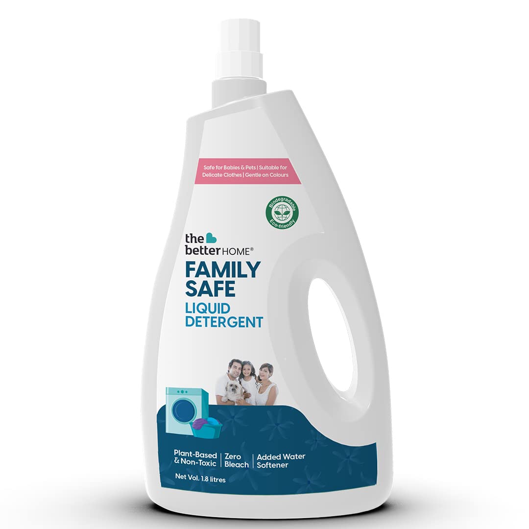 The Better Home Laundry Liquid Detergent & Re-fill Pouch | Eco-Friendly, Non-Toxic, Non Corrosive| |Odour-Free| Baby Safe & Pet Safe | Skin Friendly | Pack of 2 (500 ml each)