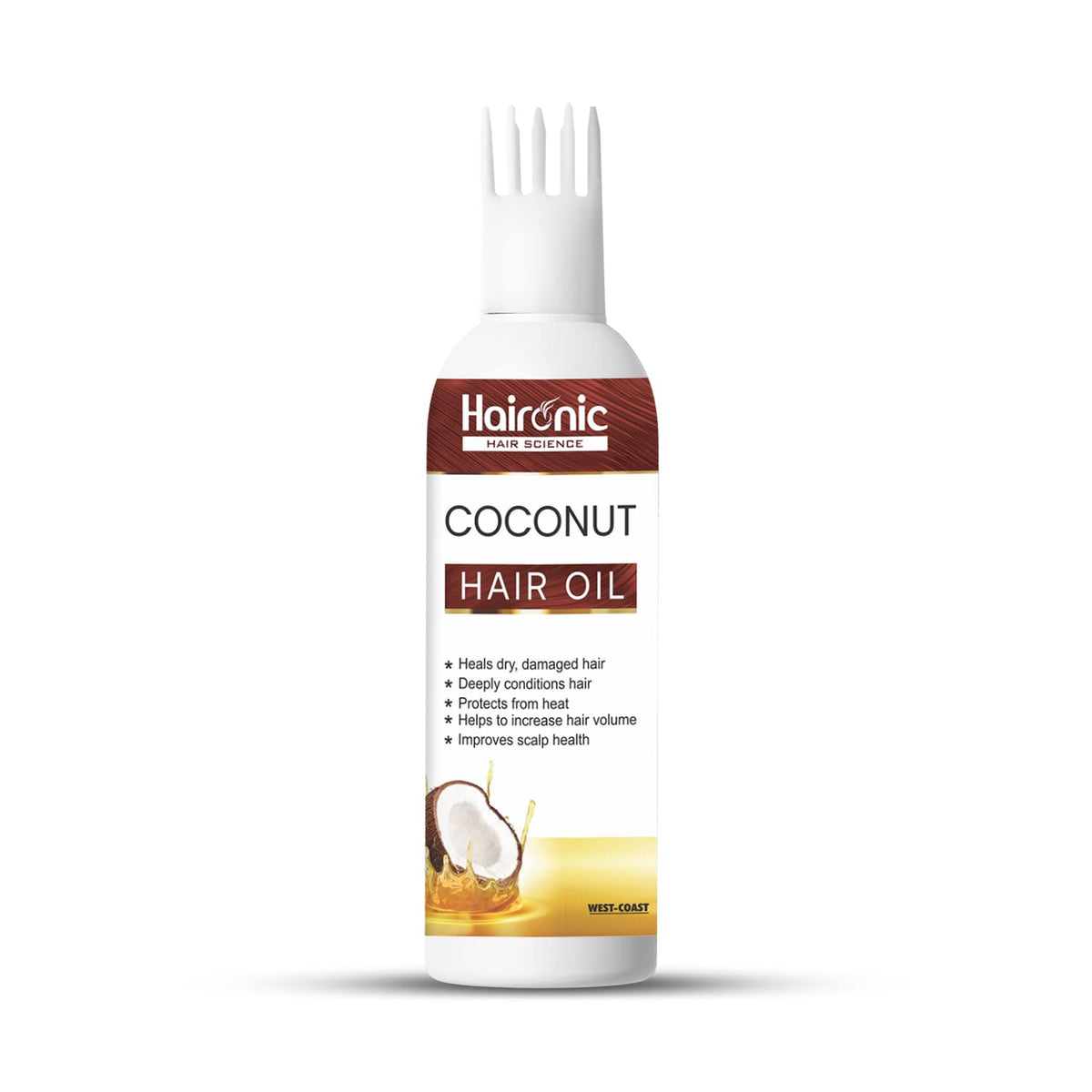 Haironic Hair Science Coconut Hair Oil for All Hair Types and Skin Type Daily Hydration, Skin Moisturizer & Promotes Healthy Hair – 100ml