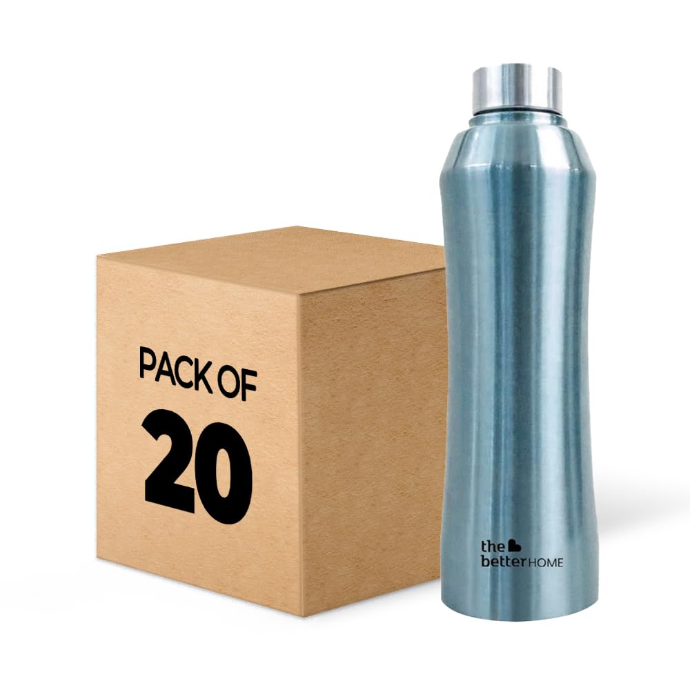 The Better Home Steel Water Bottle (20Pcs-1 Litre) Water Bottle For Kids School | Water Bottle For Home | Leak- Proof BPA Free | Gym Water Bottle | Water Bottle For Office | Aesthetic Water Bottle