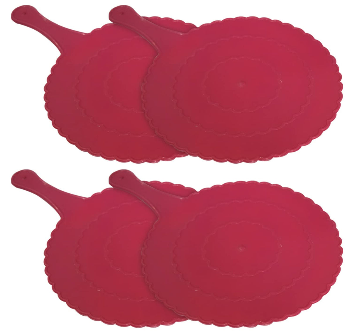 Kuber Industries Plastic Lightweight Handfan|Hath Pankha|Beejna for Natural Cooling Air Home Decor and Travel Useful, Pack of 4 (Pink)