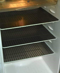 Kuber Industries PVC 6 Piece Refrigerator Drawer Mat Set - Black Black Place Mats