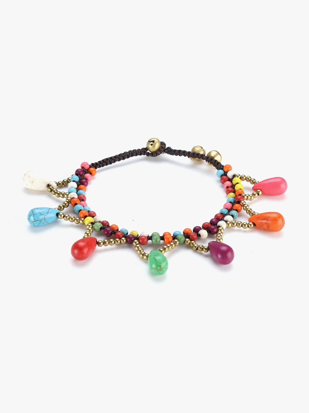 Yellow Chimes Anklet for Women Multicolor Beaded Charm Anklet For Woman & Girls