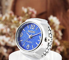 Yellow Chimes Latest Fashion Blue Dial Analog Watch Ring Stretchable Ring for Women & Girls (Blue)