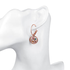 Yellow Chimes A5 Grade Multicolor Crystals 18K Rose Gold Plated Hoop Earrings for Women & Girls