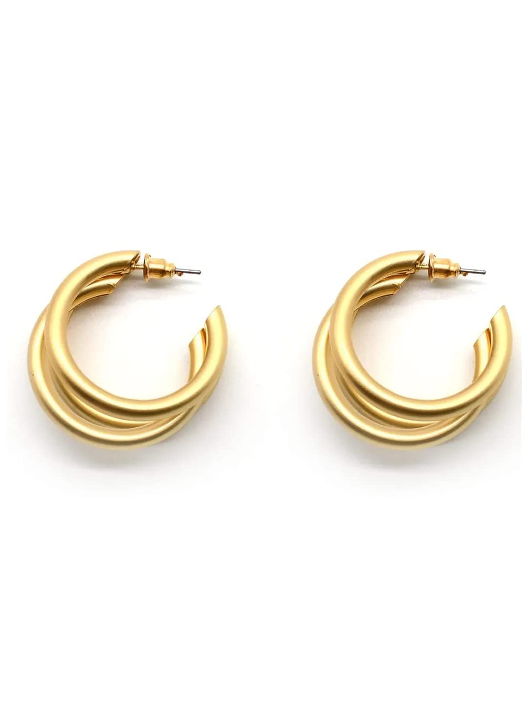Classic Designer Gold Plated Stylish Clip-on Hoop Earring for Girls And  Woman ..