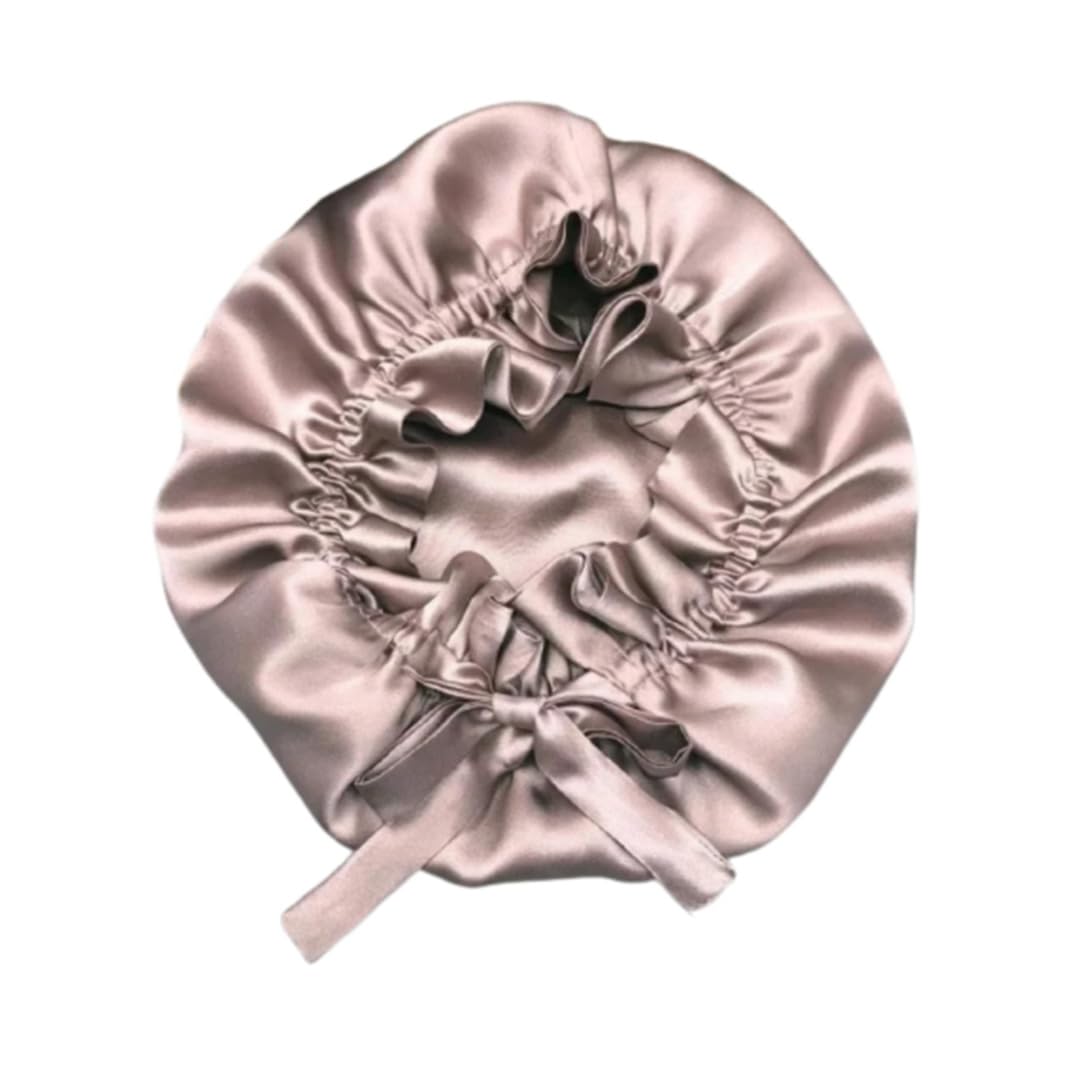 Bonnet Ribbon Satin Hair Bonnet with Ribbon Tie Band (Rose)| Hair Care - Soft, Light ...
