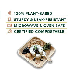 Kuber Industries Pack of 75 Disposable Palm Leaf Plates | Microwave & Oven Safe | Compostable, Biodegradable, Disposable Tableware | Eco-Friendly Use & Throw Plates | Party, Dinner Plate |8 * 8 Inch