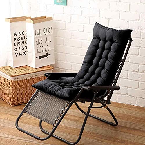 Kuber Industries Microfibre Soft Home Cotton Cushion Long Chair Pad|Cushion for Indoor/Outdoor|Home Office Garden D cor|Size 114 x 40 x 9 CM (Black)-KUBMART11917