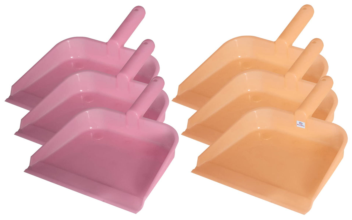 Heart Home 10" Plastic Dustpan, Pack of 6 (Pink & Light Pink)