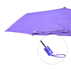 THE CLOWNFISH Umbrella Monochrome Series 3 Fold Auto Open Waterproof Water Repellent 190 T Polyester Double Coated Silver Lined Dotted Border Umbrellas For Men and Women (Purple)