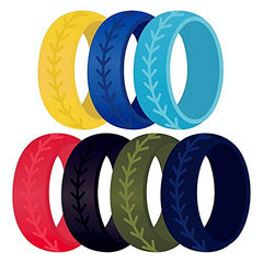 Yellow Chimes Trendy Multicolor Combo of 7 Pcs Sports Gym Flexible Silicone Finger Band Rings for Women & Man (Unisex)