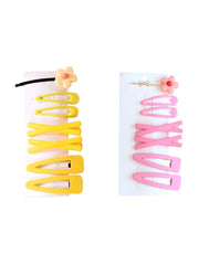Melbees by Yellow Chimes Hair Clips for Girls Kids Hair Clip Hair Accessories For Girls Cute Characters Pretty Hair Pins for Girls Kids Hair Clips for Baby Girls 14 Pcs Yellow Pink Alligator Clips for Hair Baby Hair Clips For Kids Toddlers