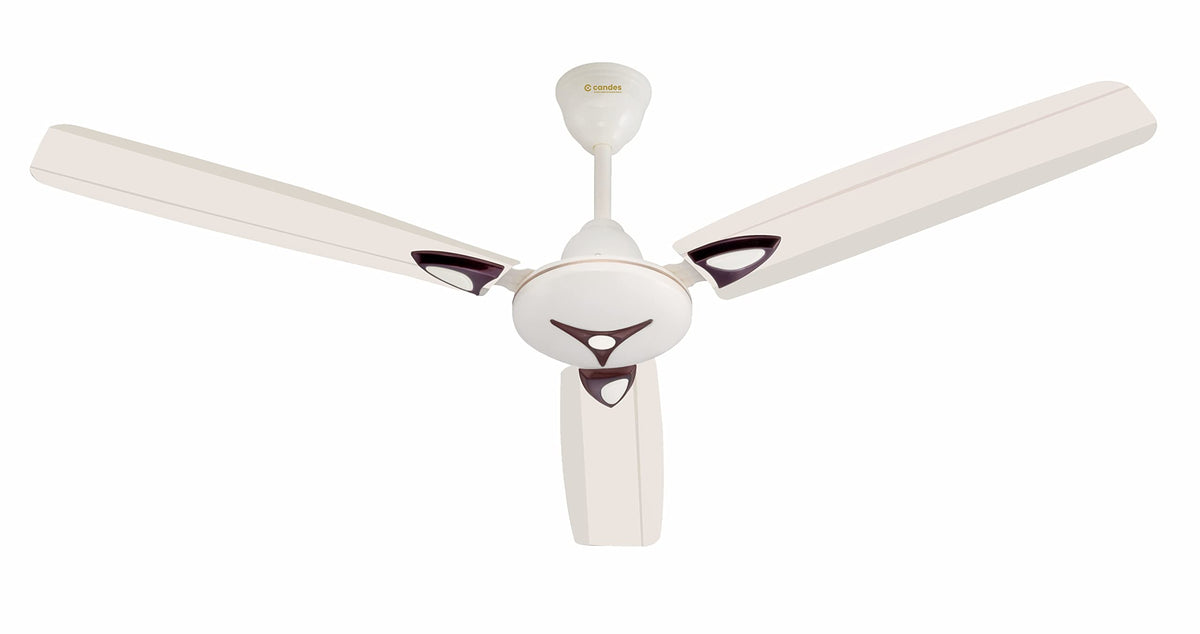 Candes Star Ceiling Fans for Home 1200mm / 48 inch | BEE 3 Star Rated, Noiseless & Energy Efficient, High Air Delivery | 1+1 Years Warranty | Ivory