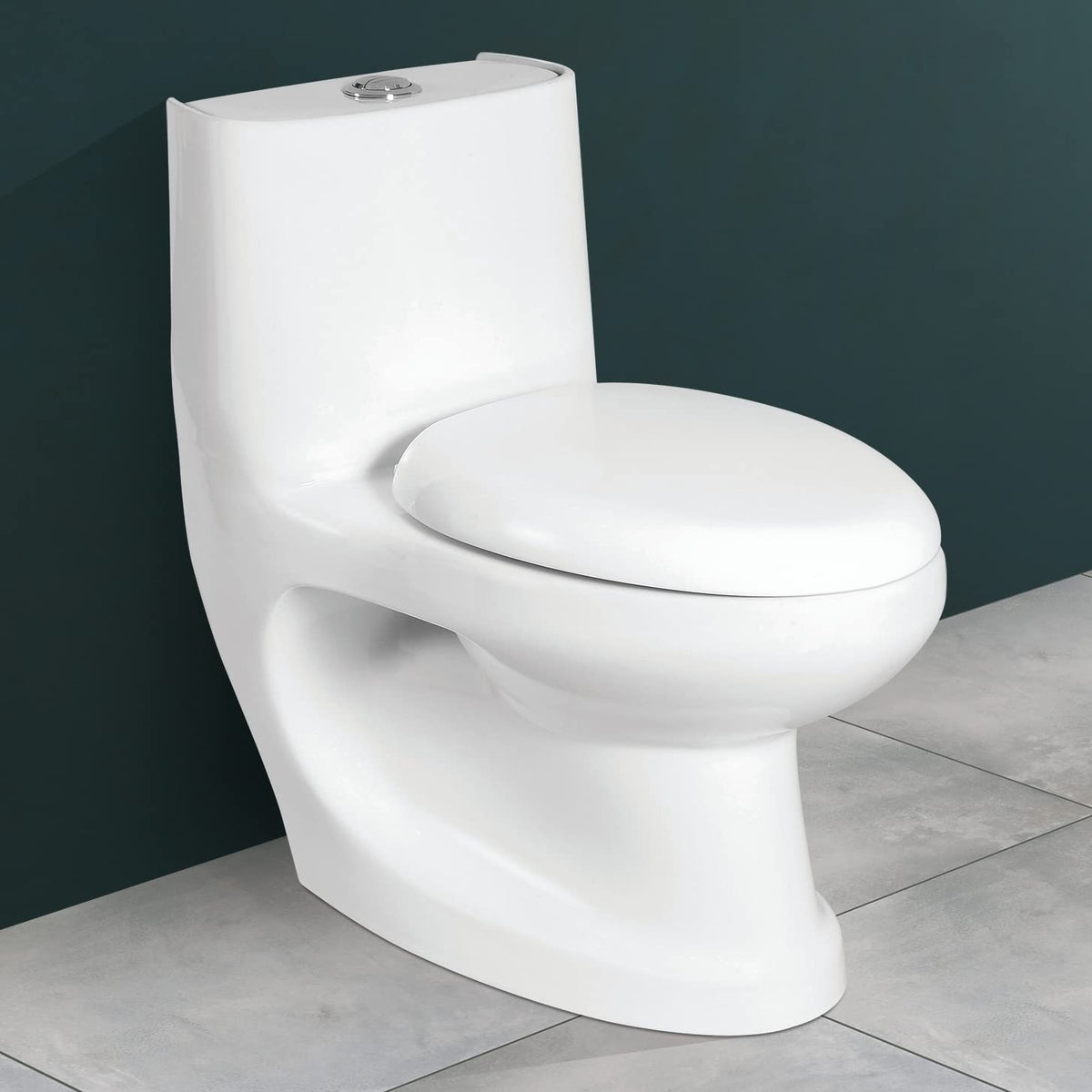 Plantex Platinium Ceramic One Piece Western Toilet/Water Closet/Commode With Soft Close Toilet Seat - S Trap Outlet (White)