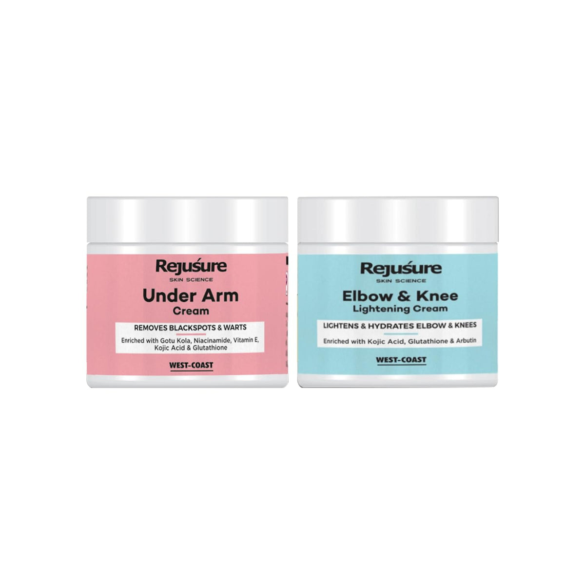 Rejusure Dark Spot Body Lightening Combo | Elbow & Knee Lightening Cream (50gm) & Under Arm Cream (50gm) - For Dark Neck & Underarms