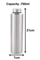 Kuber IndustriesStainless Steel Fridge Water Bottle/Refrigerator Bottle/Thunder Capicity 700 ML (Silver, Pack of 1)