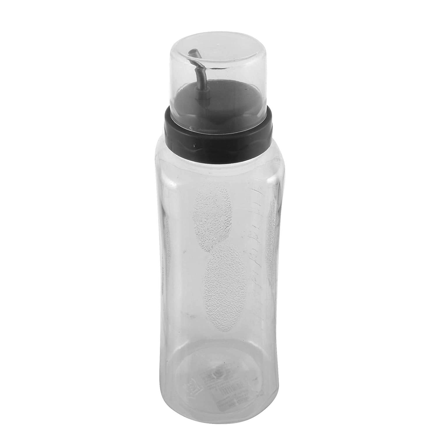 Kuber Industries 600 ML Transparent Olive Oil Dispenser, Oil Container With Stainless Steel Spout- Pack of 2 (Grey)