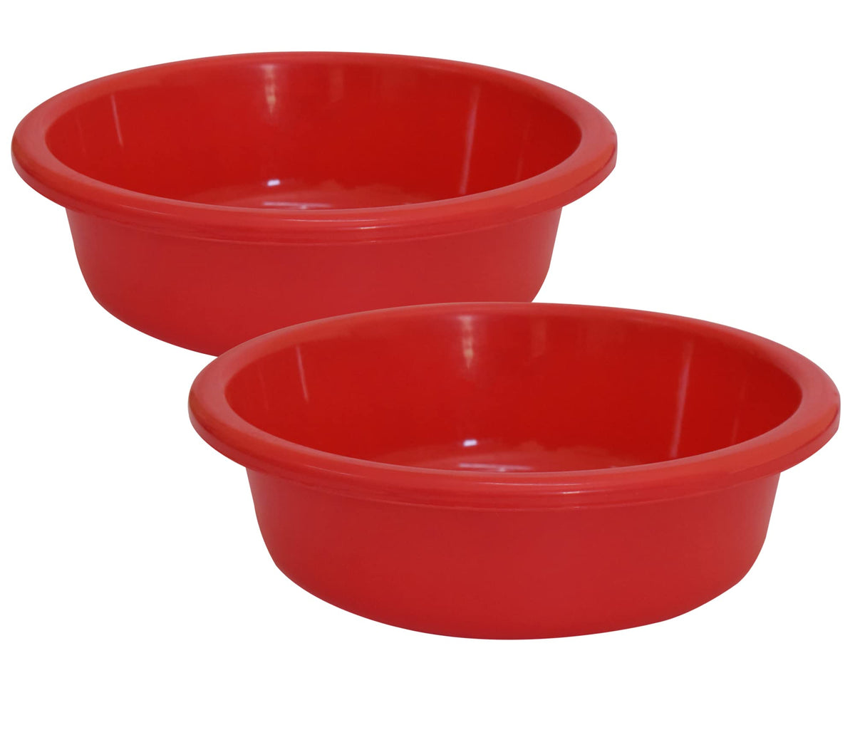 Kuber Industries Multiuses Unbreakable Plastic Knead Dough Basket/Basin Bowl For Home & Kitchen 6 Ltr- Pack of 2 (Red)