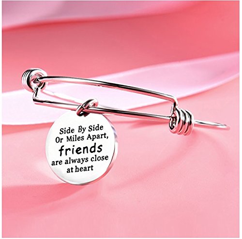 Yellow Chimes Bracelet for Women Engraved Friend Love Steel Charm Silver Bracelet for Girls and Women