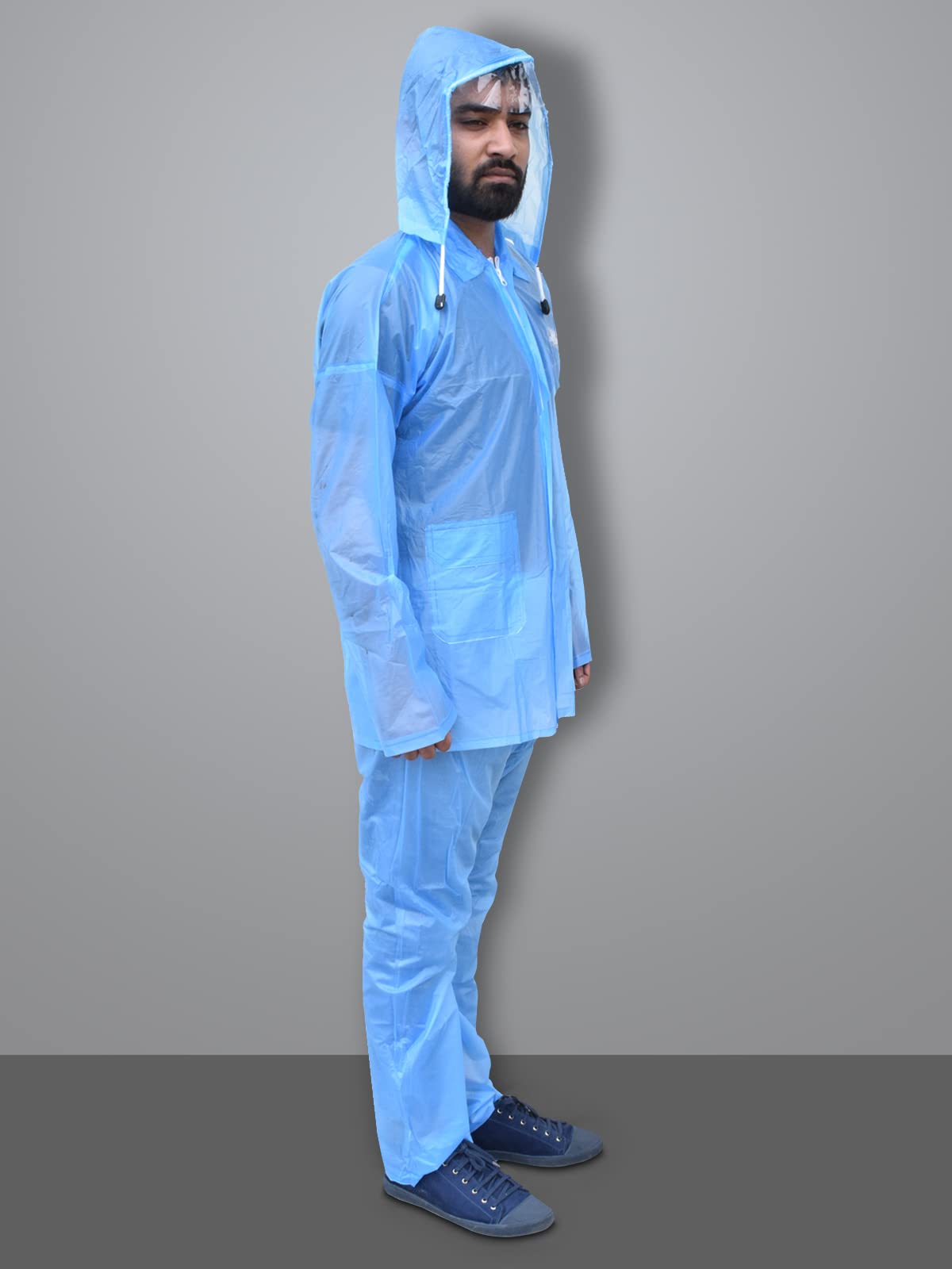 Rain Poncho Pvc Raincoat With Hood Kuber Industries PVC Raincoat