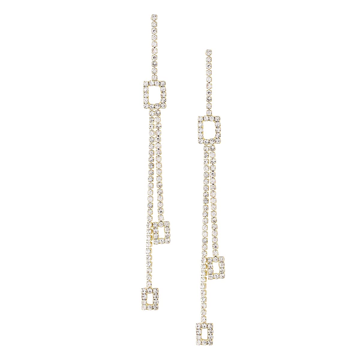 Yellow Chimes Earrings For Women Gold Tone Crystal Studded Long Elegant Chain Dangler Earrings For Women and Girls