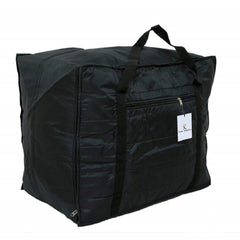 Kuber Industries Parachute Big Underbed Moisture Proof Rectangular Storage Bag with Zipper Closure and Handle (Black)