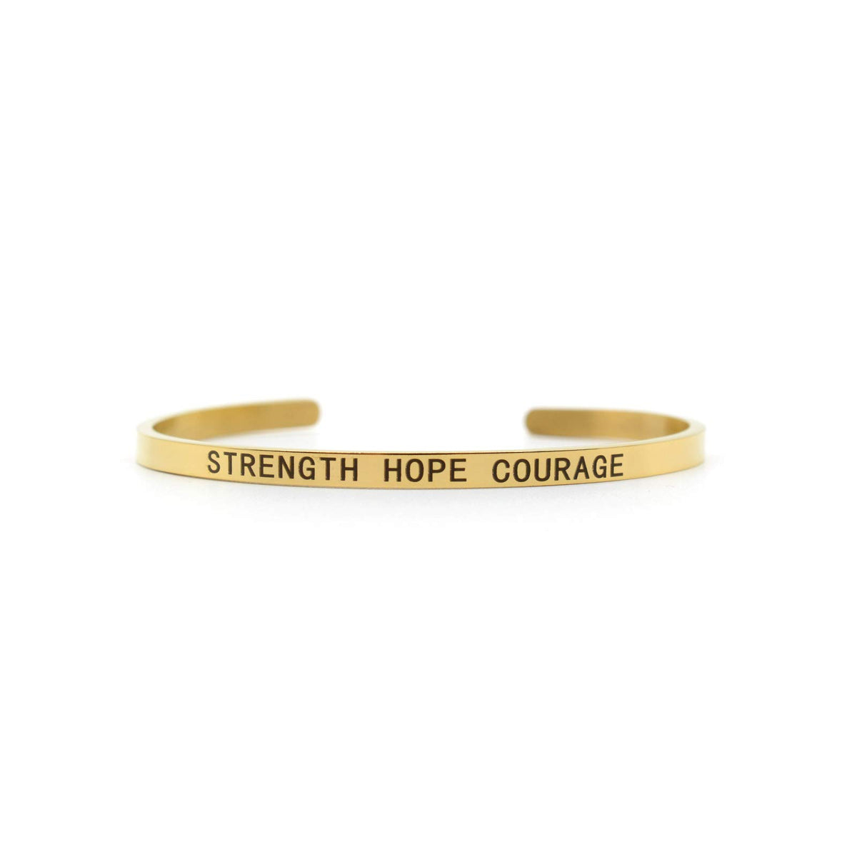 Joker & Witch Strength Hope Courage Gold Mantra Band