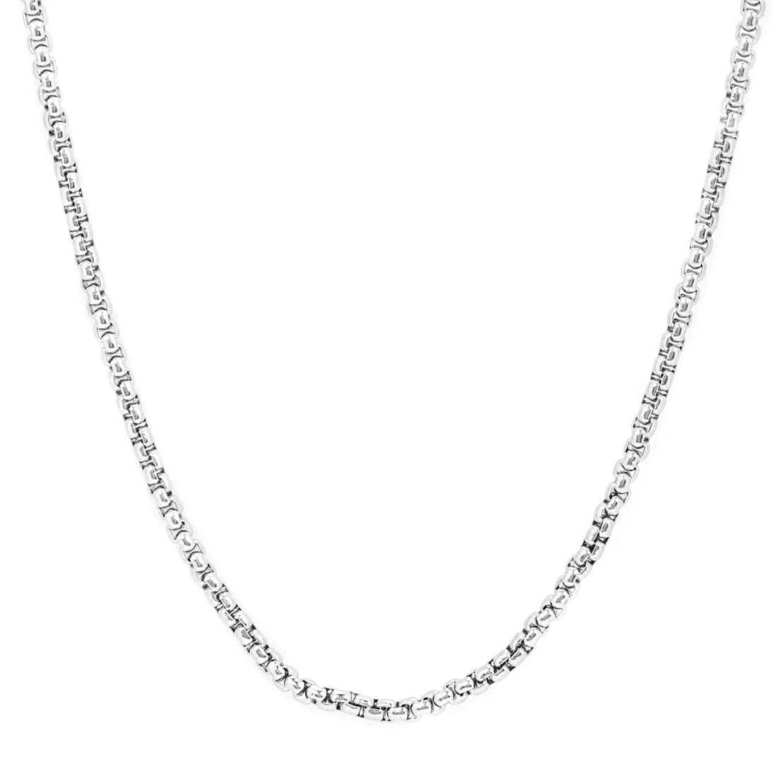 Yellow Chimes Chain for Men and Boys Silver Chain Men Box Neck Chain for Men | Stainless Steel Chains for Men | Birthday Gift for Men and Boys Anniversary Gift for Husband