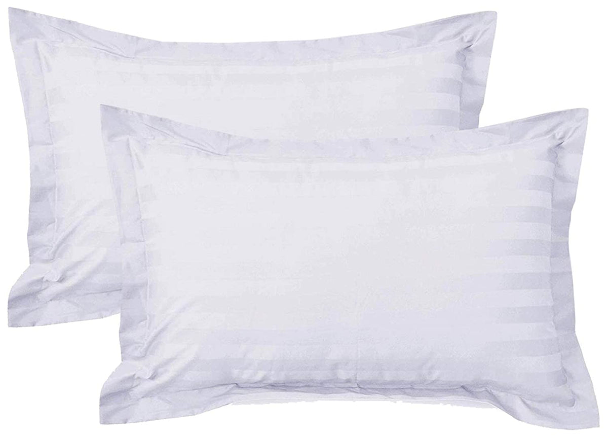 Kuber Industries Plain 2 Piece Cotton Pillow Cover - 25.59"x 17.32",White (CTKTC02128), Standard