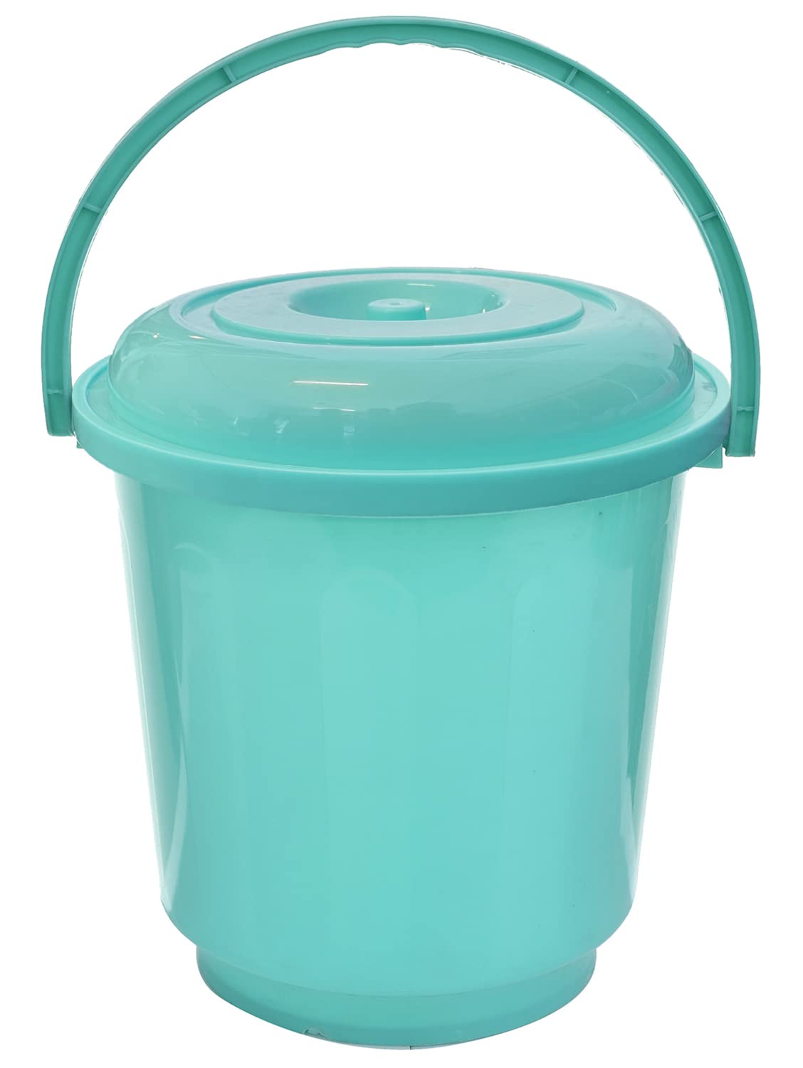 Kuber Industries Multipurposes Plastic Bucket For Bathing With Lid|Home Cleaning & Storage Purpose|31 x 31 x 31 CM|Capicity 16Ltr. (Green)-47KM01177