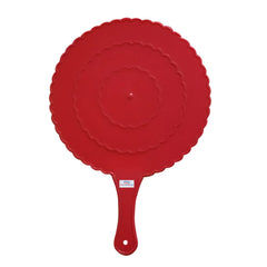 Heart Home Plastic Lightweight Handfan|Hath Pankha|Beejna for Natural Cooling Air Home Decor and Travel Useful, Pack of 4 (Red)