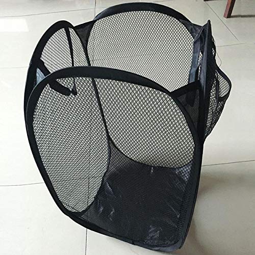 Kuber Industries Nylon Mesh Laundry Basket|Dirty Clothes Basket with Carry Handles|Foldable Pop-up Mesh Hamper, Pack of 1 (Multi)