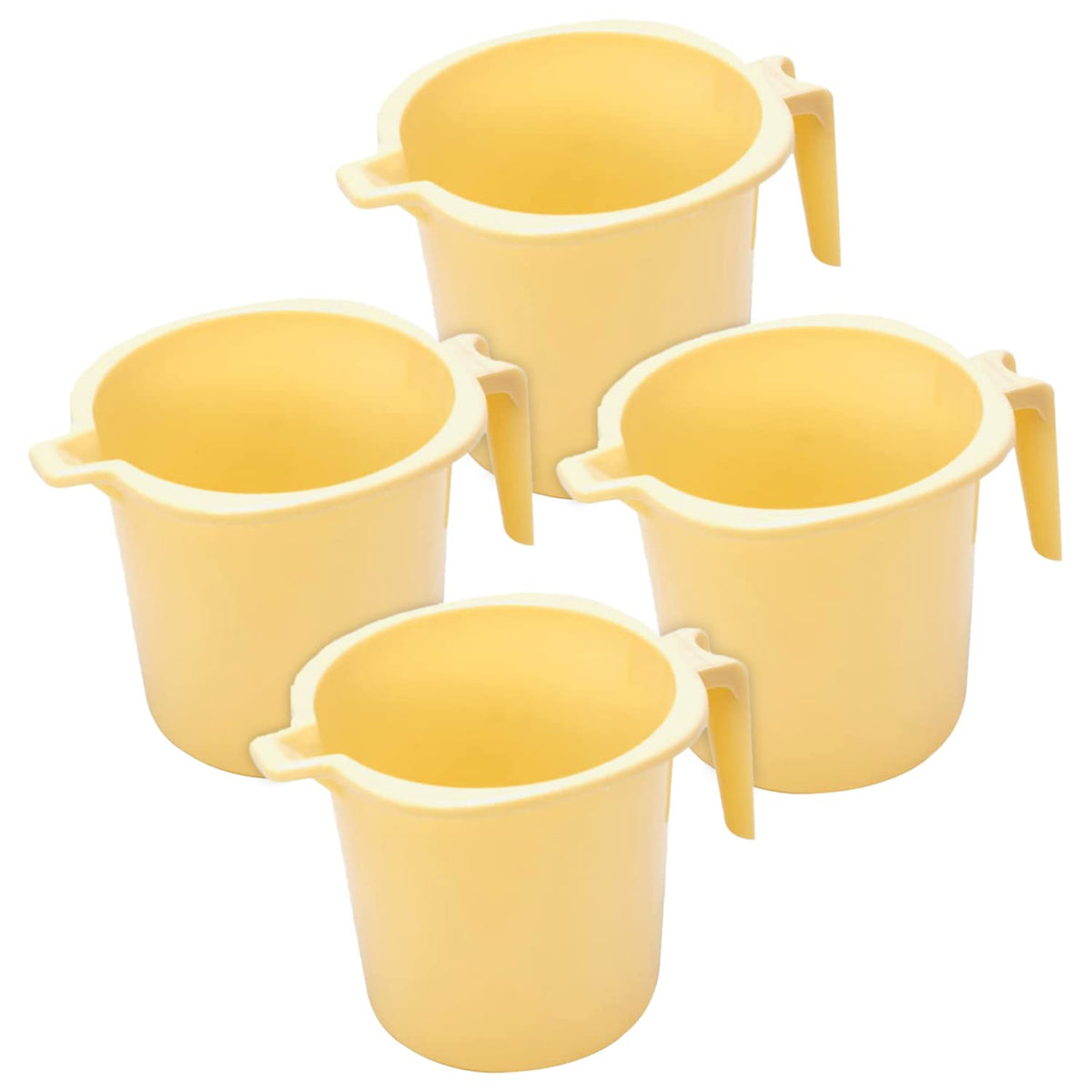 Heart Home Small Multiuses Lightweight, Unbreakable Strong Plastic Bathroom Mug, 1 Litre- Pack of 4 (Cream)-50HH0800