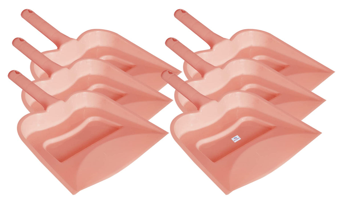 Heart Home 12" Plastic Dustpan, Pack of 6, Pink