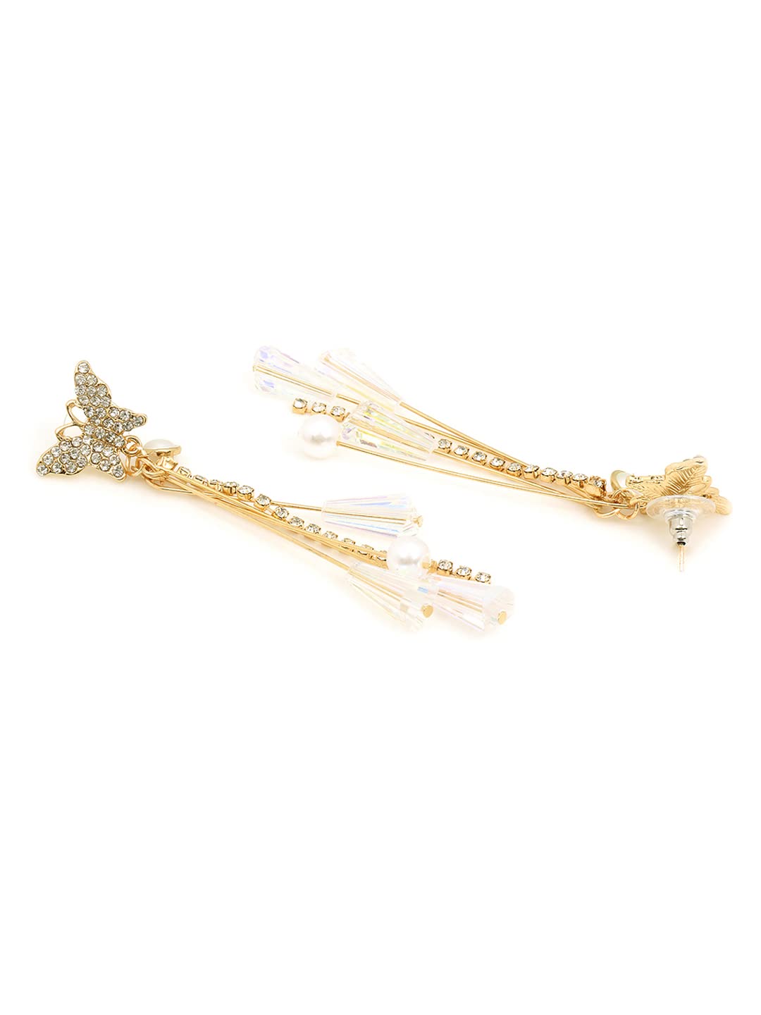 White Rose Gold Danglers  Designer Earrings for Women  Calligraphy Dangler  Earrings by Blingvine