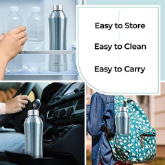 The Better Home 1 litre Stainless Steel Water Bottle | Leak Proof, Durable & Rust Proof | Non-Toxic & BPA Free Eco Friendly Stainless Steel Water Bottle | Pack of 1 Metalic Blue