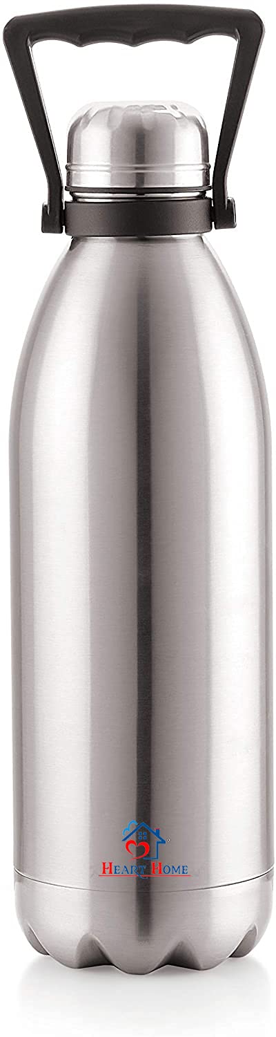 Heart Home Stainless Steel 24 Hours Plus Hot and Cold Water Bottle, 2.2 Litre (Silver)