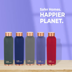 The Better Home 1000 Copper Water Bottle (900ml) | 100% Pure Copper Bottle | BPA Free & Non Toxic Water Bottle with Anti Oxidant Properties of Copper | Purple (Pack of 5)