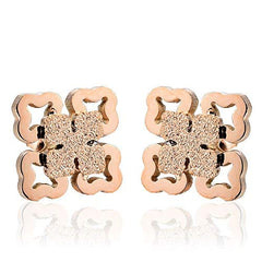 Yellow Chimes Western Style Stainless Steel Never Fading Stardust Earrings for Women & Girls (Rose Gold)