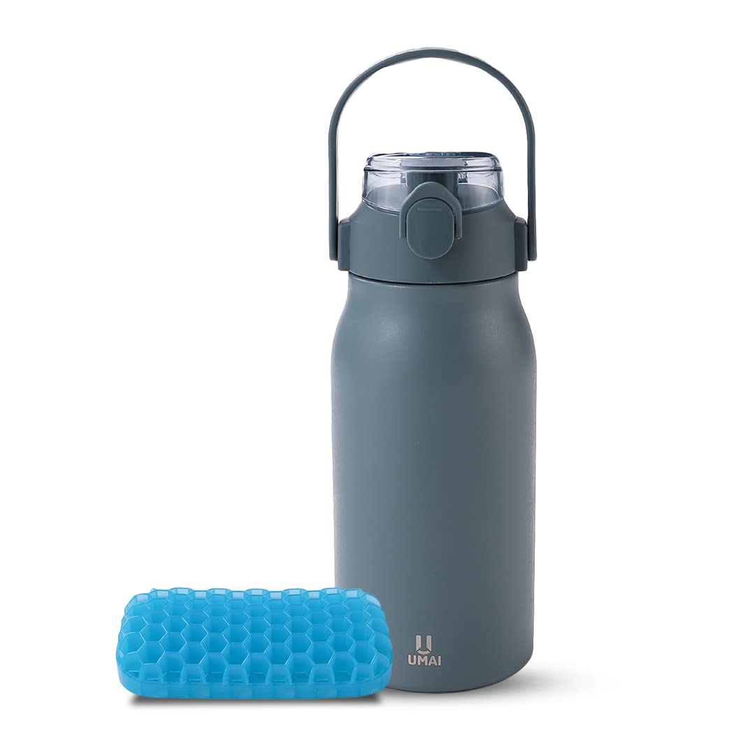 Umai Office Desk Essentials Combo - Insulated Stainless Steel Bottle 1L and Mouse Wrist Pad | Office Table Accessories | Office Accessories | Office Products