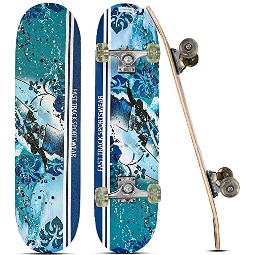 Strauss Bronx FT Lightweight Skateboard with Unique Graphics|31" X 8" Size with 8 Layer Maple Deck with High Density & Non-Slip Waterproof Grip Tape|2 inch PU Wheels|Suitable for All Ages