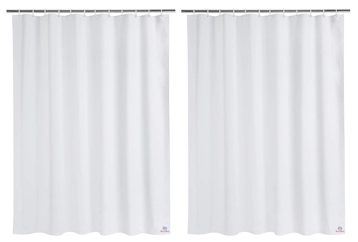 Heart Home 2 Pieces Solid 100% PEVA Shower Curtain,Bathroom Curtain, 70 inch x 80 inch, White-HEARTXY11551
